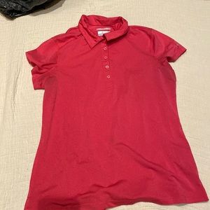 Women’s pink Columbia Omni-wick polo.